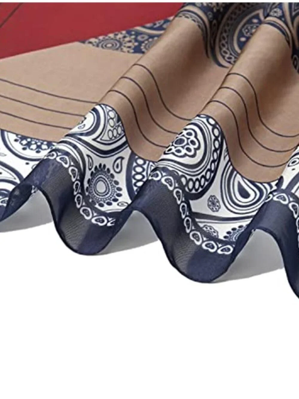 Women Head Hair Scarf Like Satin Silk Blue & Brown Scarf Sleeping Hair Wrapping